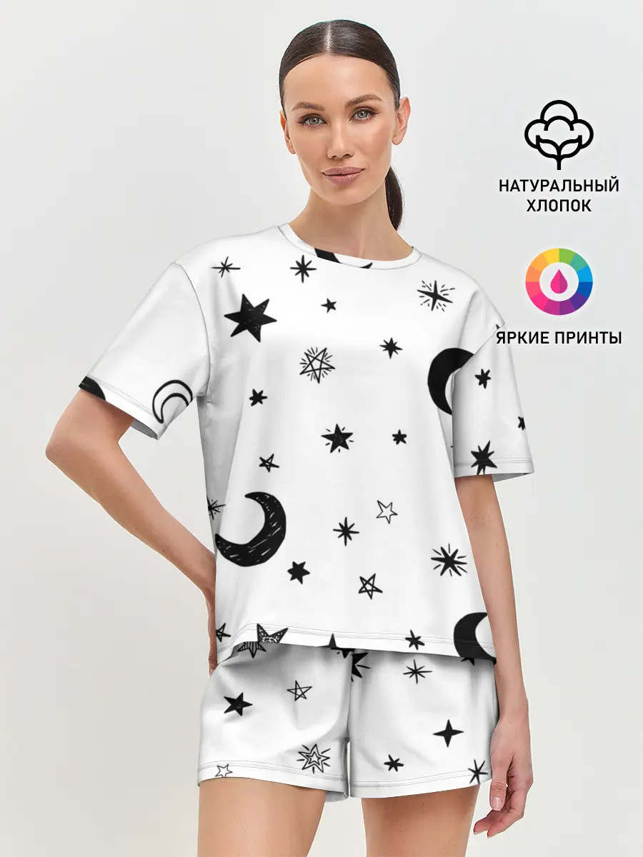 Женская пижама с шортами / Звездное небо