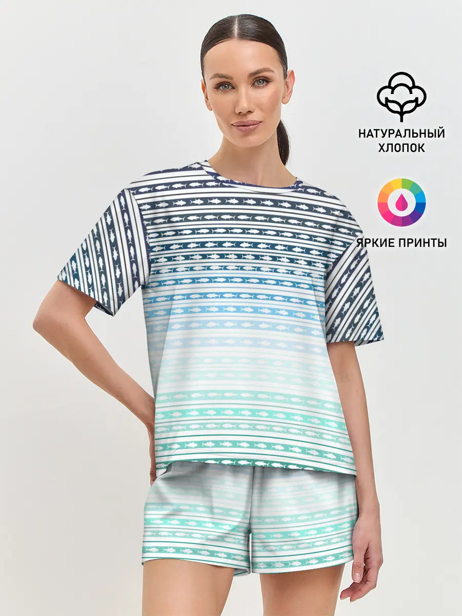 Женская пижама с шортами / Sunset fish