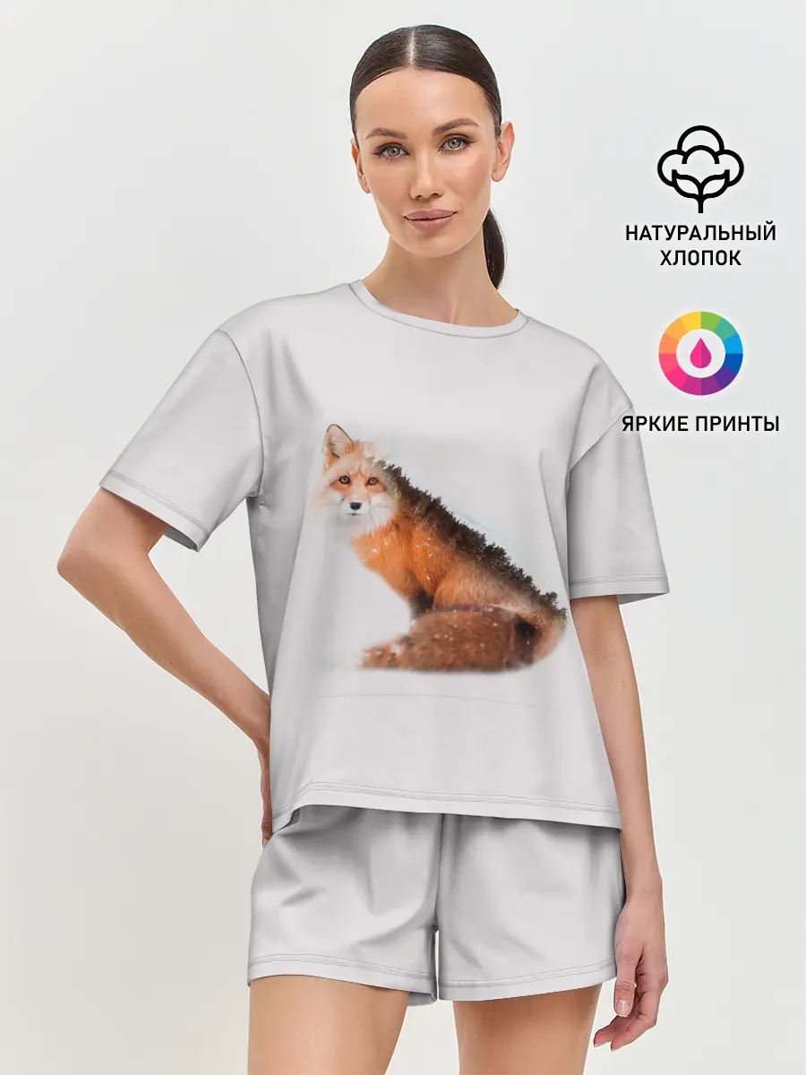 Женская пижама с шортами / Лисица