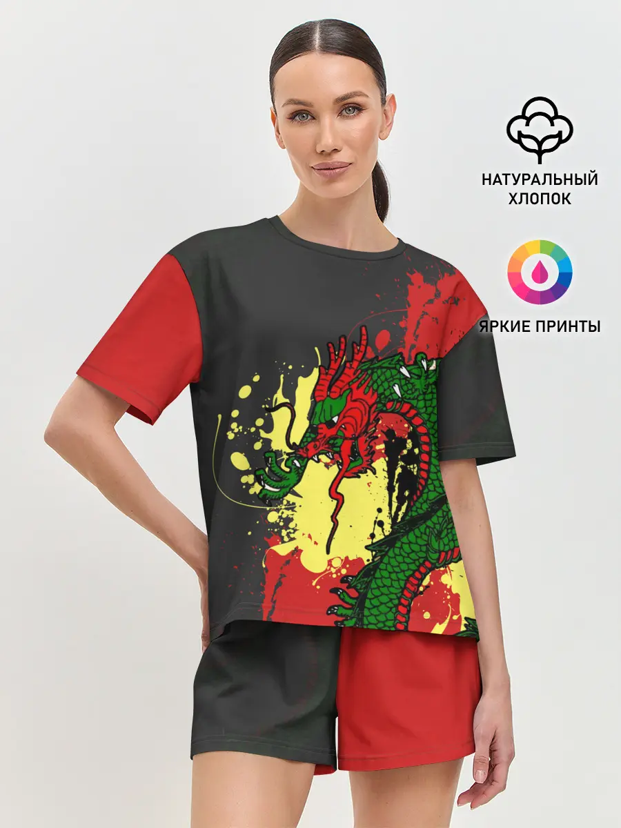 Женская пижама с шортами / Chinese dragon