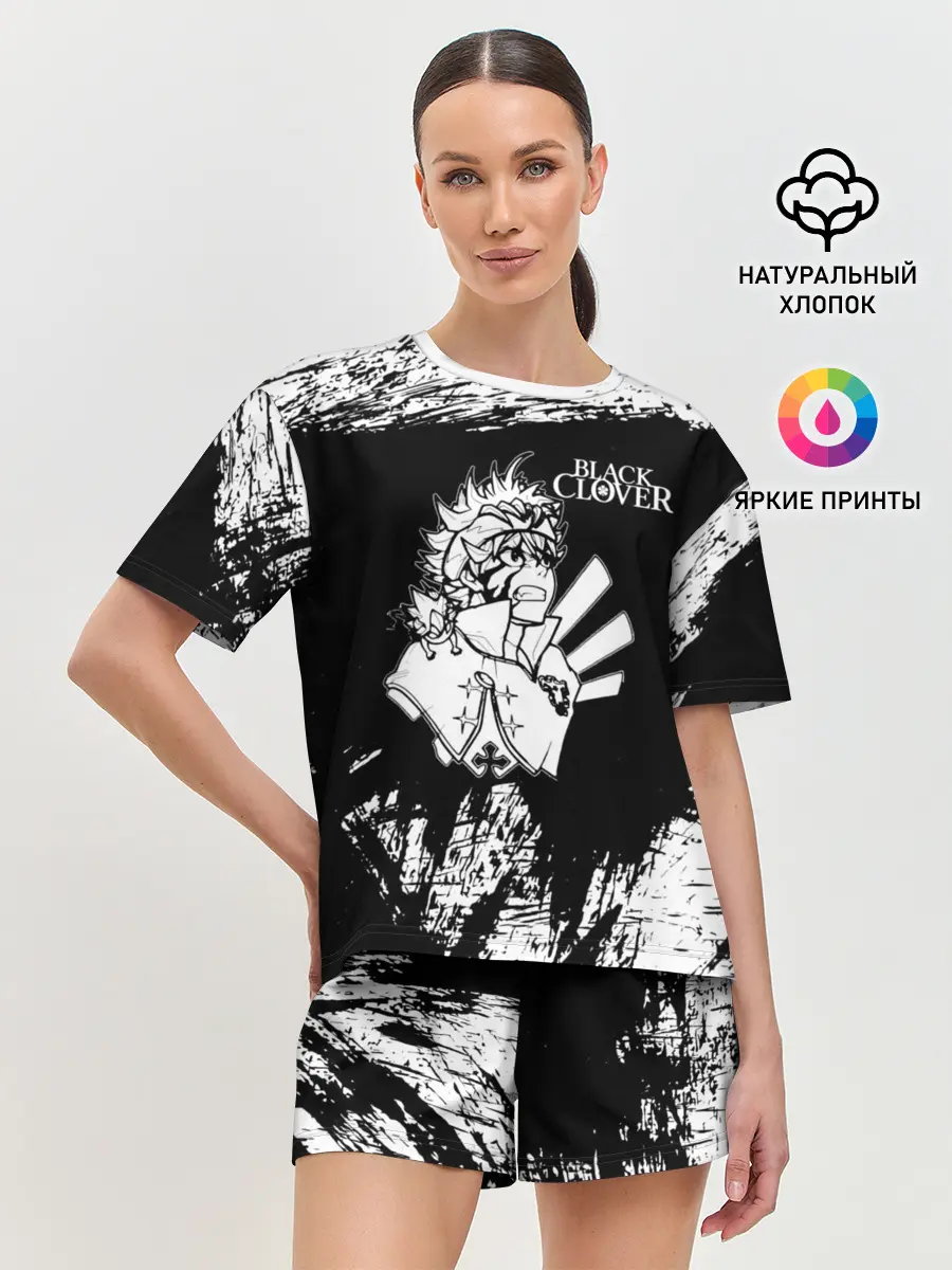 Женская пижама с шортами / Черный Аста Чёрный клевер