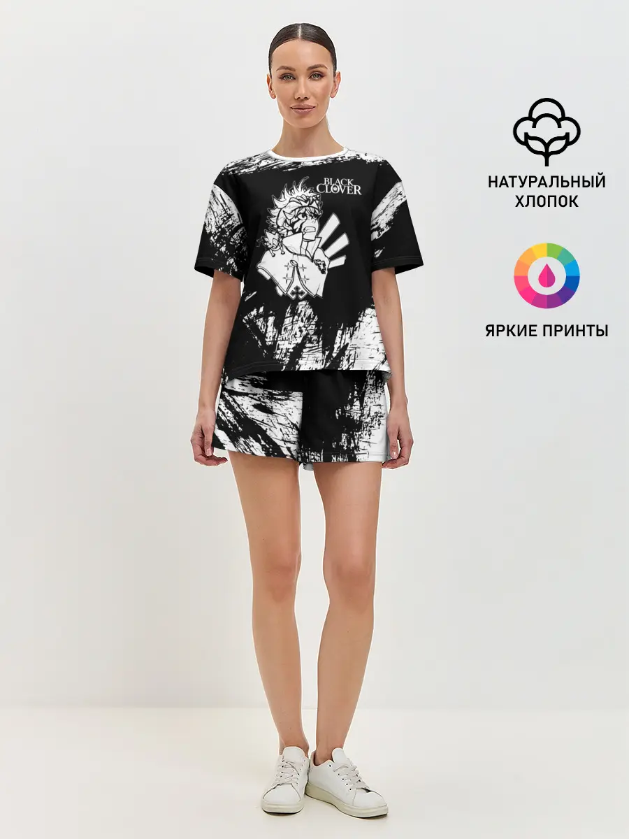 Женская пижама с шортами / Черный Аста Чёрный клевер