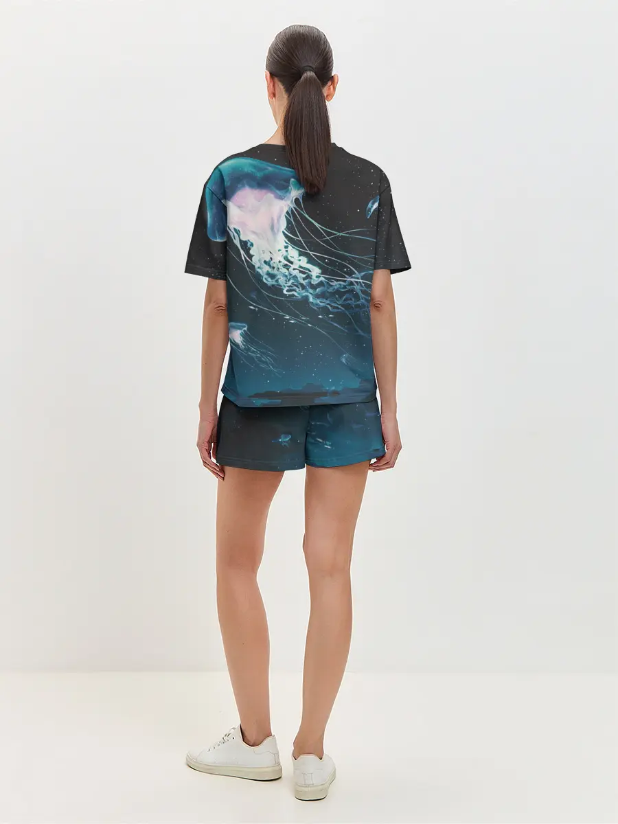 Женская пижама с шортами / Рисунок медуза