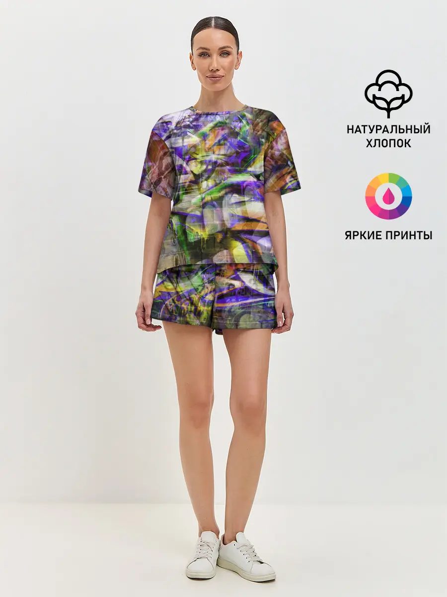Женская пижама с шортами / Graffiti Art