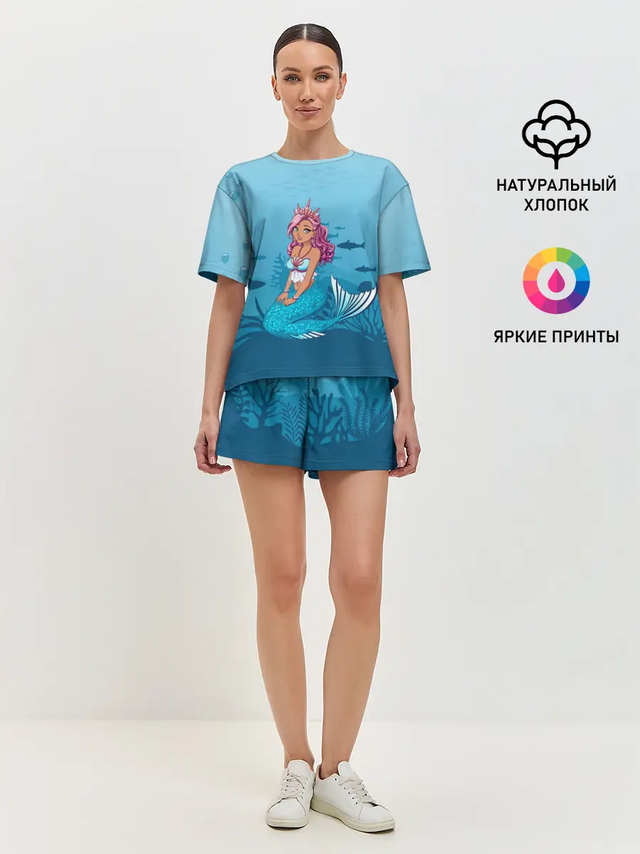 Женская пижама с шортами / Mermaid | Русалка | Русалочка