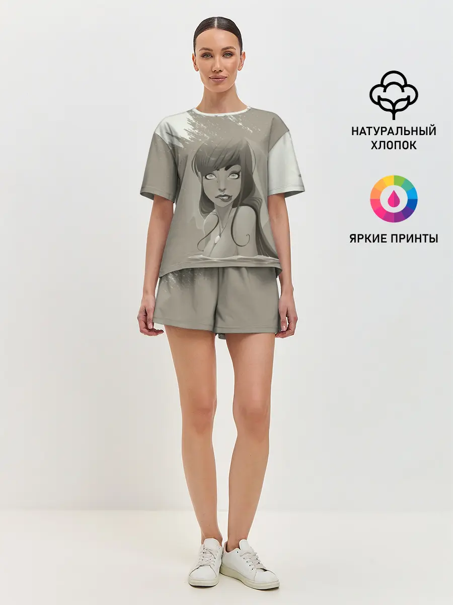 Женская пижама с шортами / Красивая русалка | Beautiful mermaid