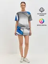 Женская пижама с шортами / 3D СЕРЕБРО BLUE LINES