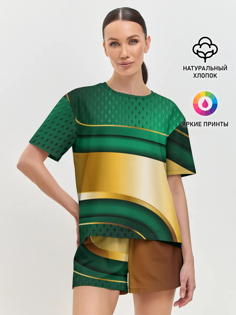 Женская пижама с шортами / GREEN GOLD 3D