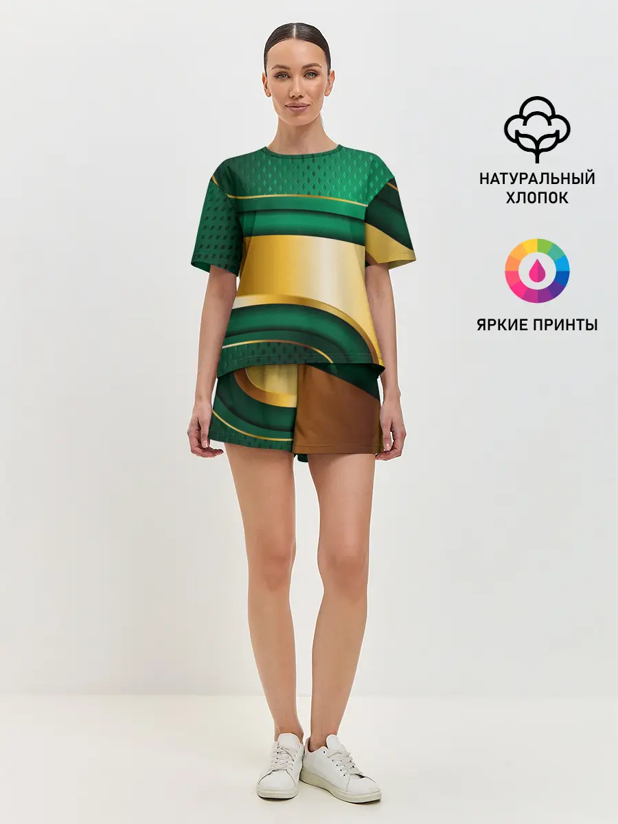 Женская пижама с шортами / GREEN GOLD 3D