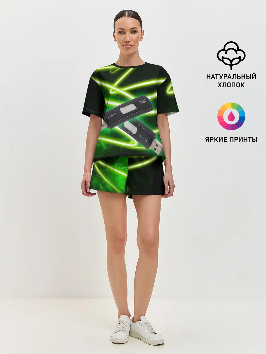 Женская пижама с шортами / Флешка