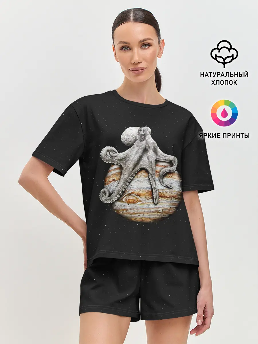 Женская пижама с шортами / Planetary Octopus