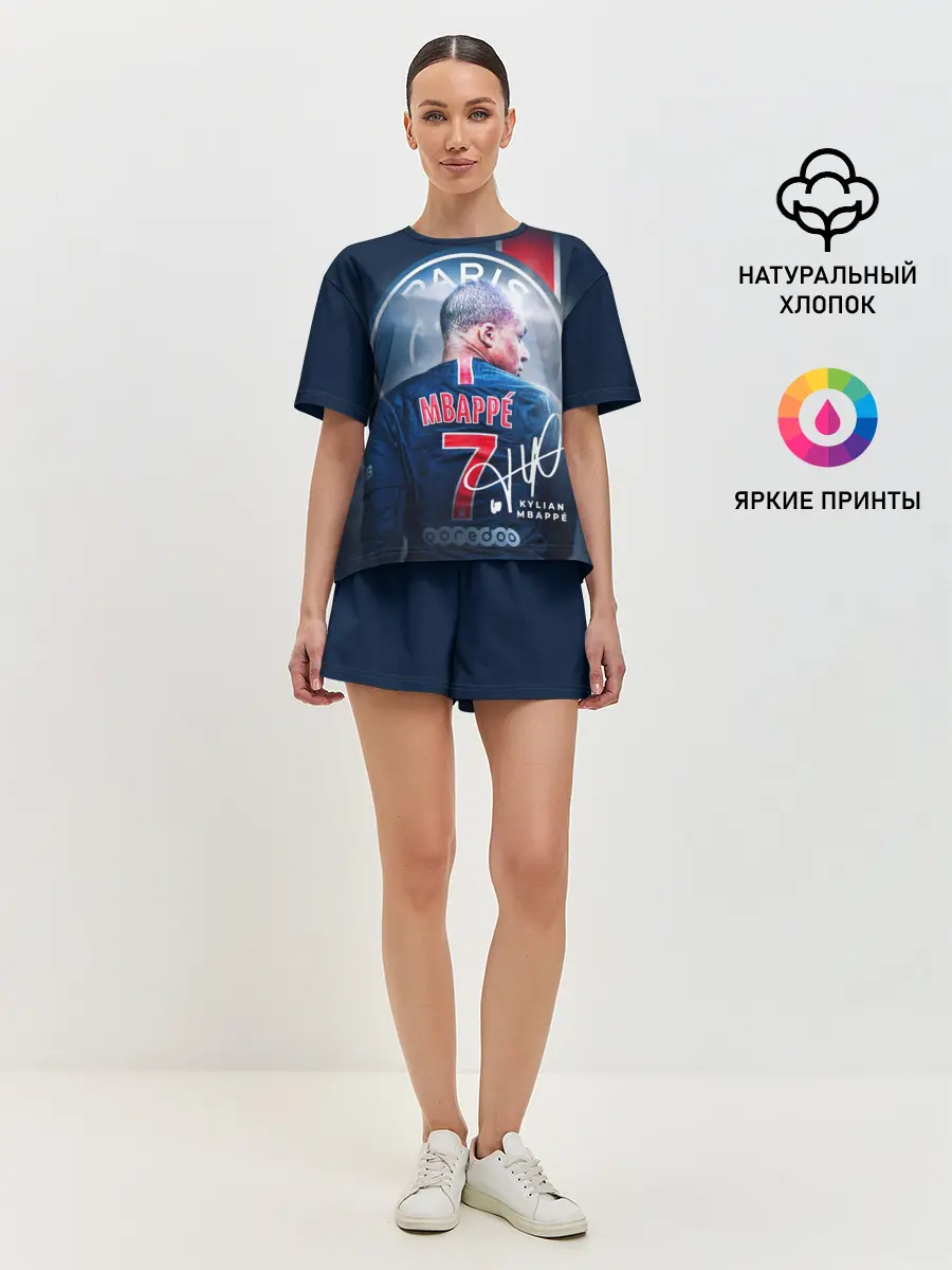 Женская пижама с шортами / Килиан Мбаппе, PSG