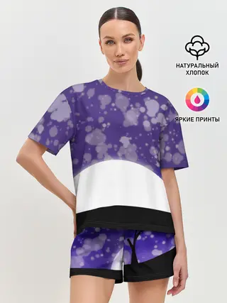 Женская пижама с шортами / одинокое дерево в ночи