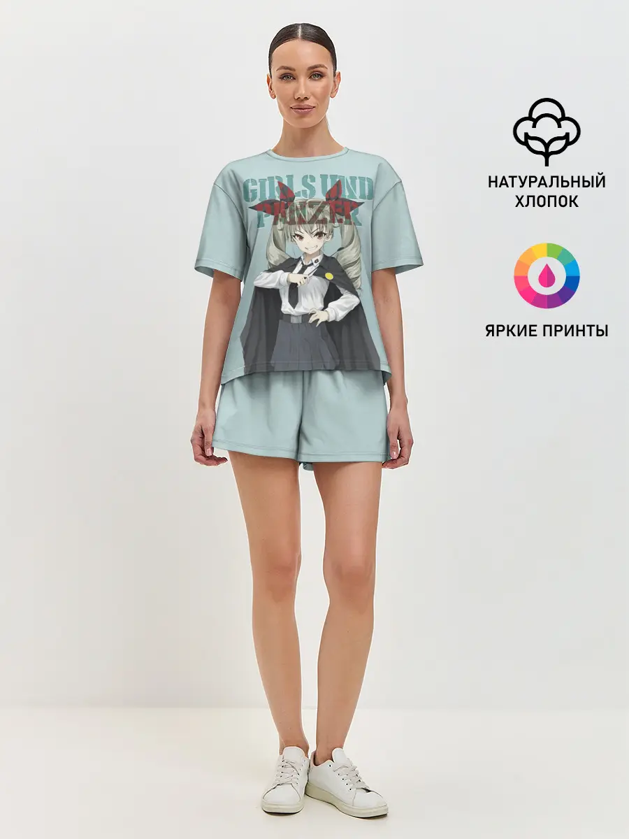 Женская пижама с шортами / Girls und Panzer