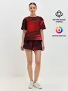 Женская пижама с шортами / 3D red Абстрактные линии