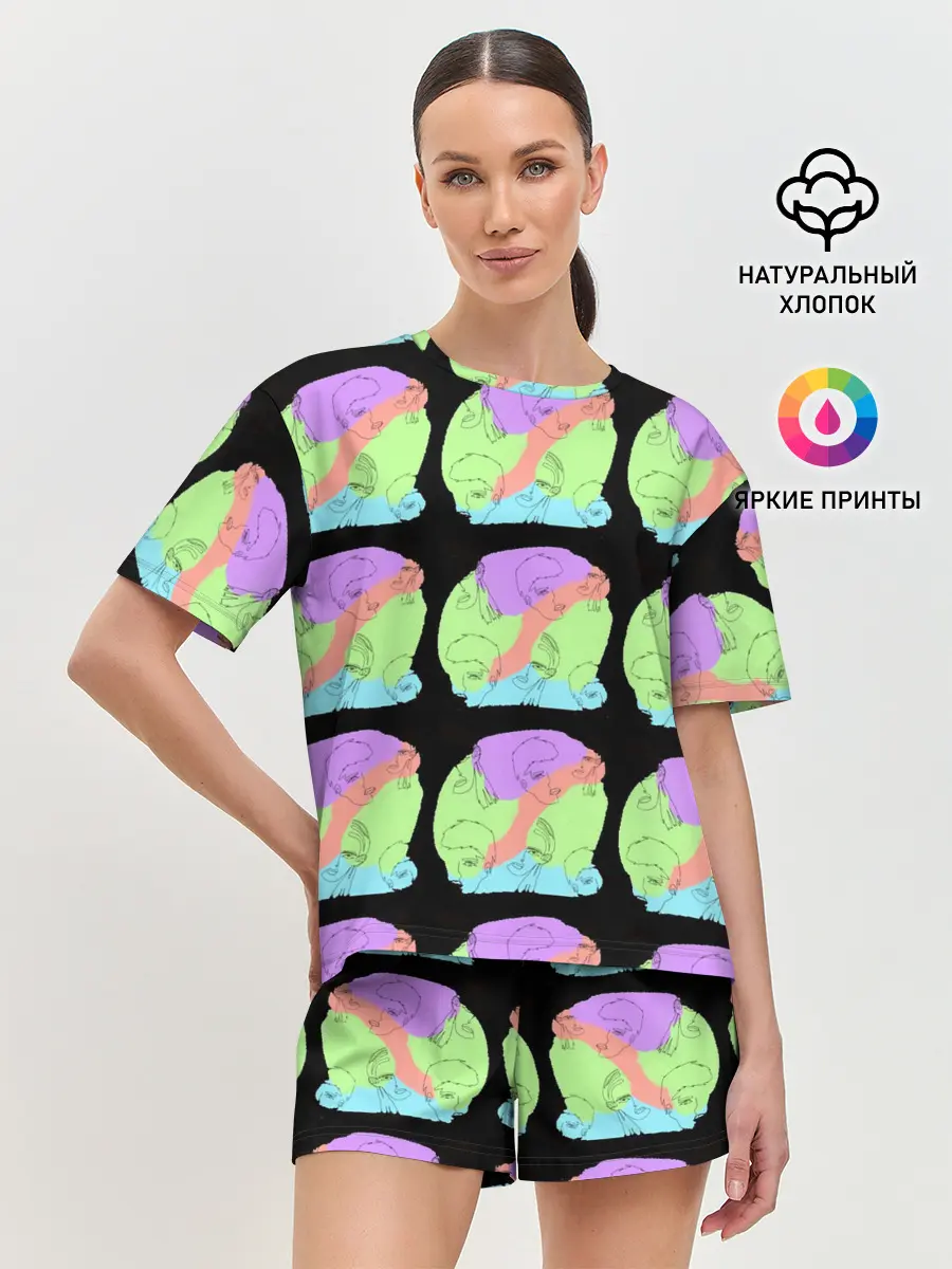 Женская пижама с шортами / Лица