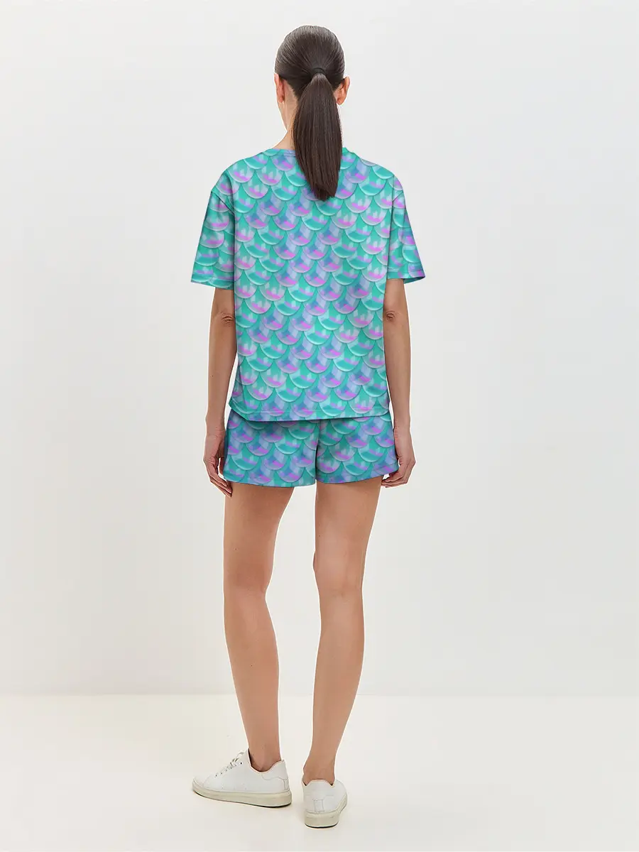 Женская пижама с шортами / Чешуя | Хвост русалки