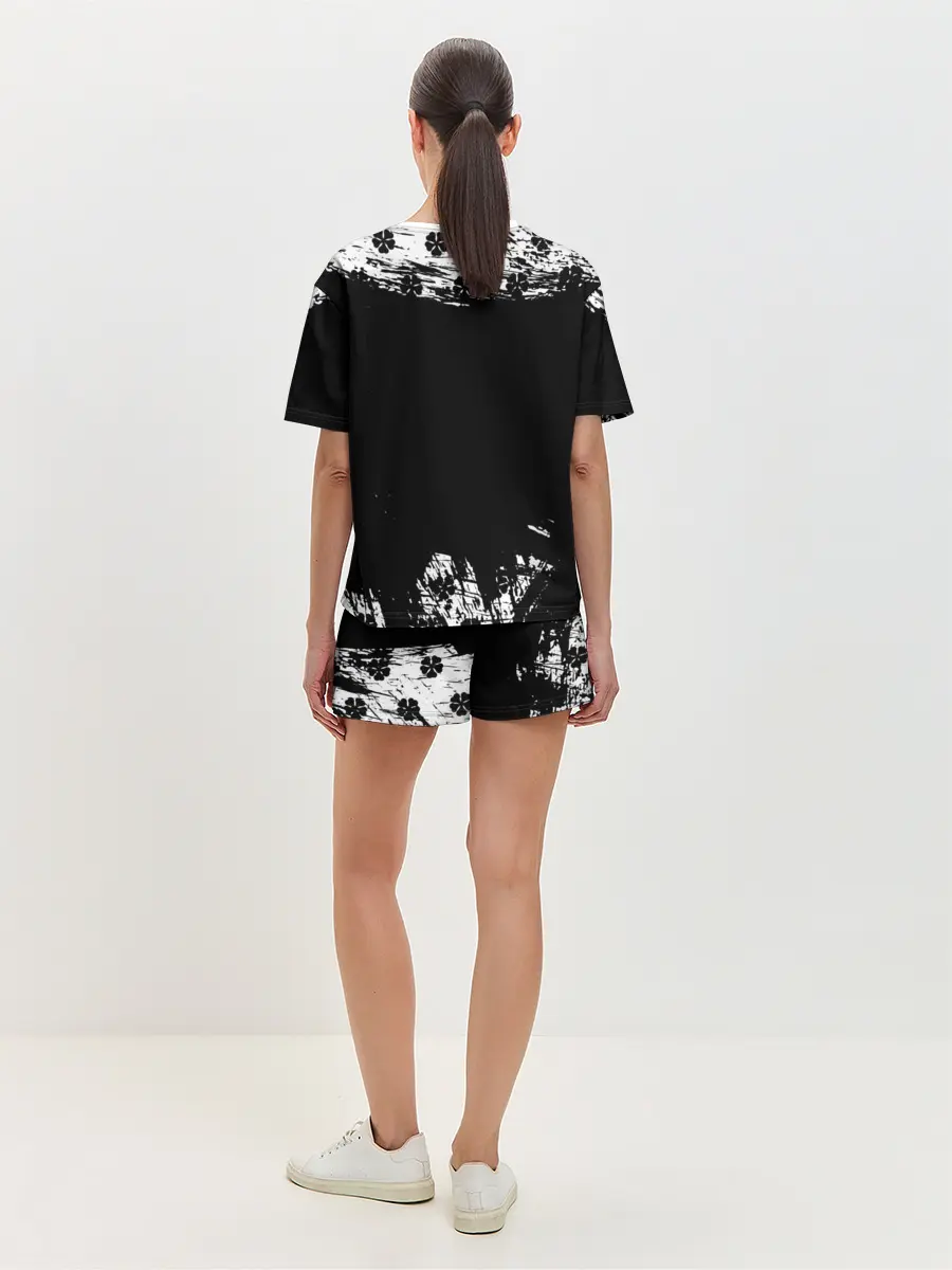 Женская пижама с шортами / Чёрный клевер череп демона