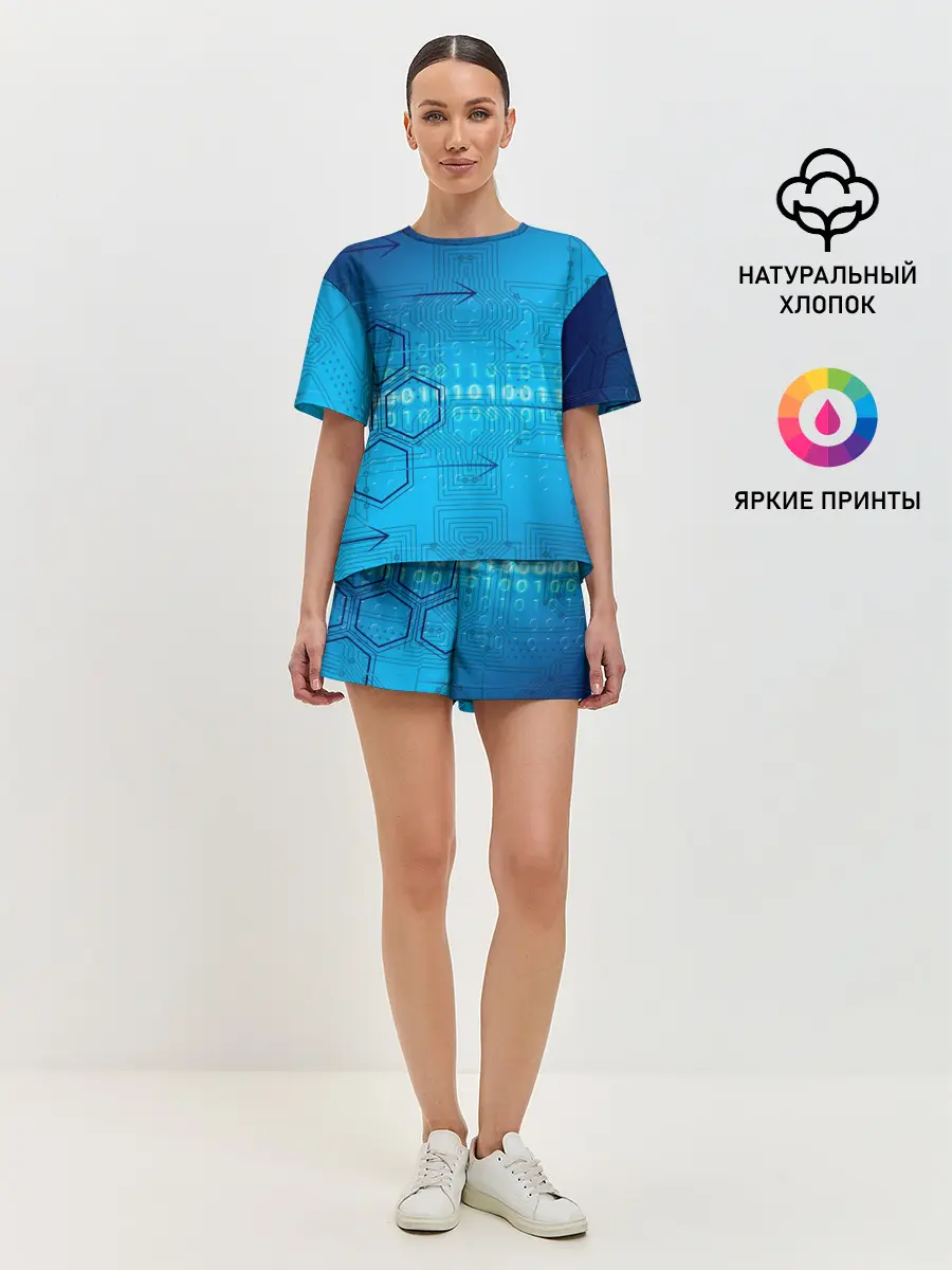 Женская пижама с шортами / ДвоиЧный код