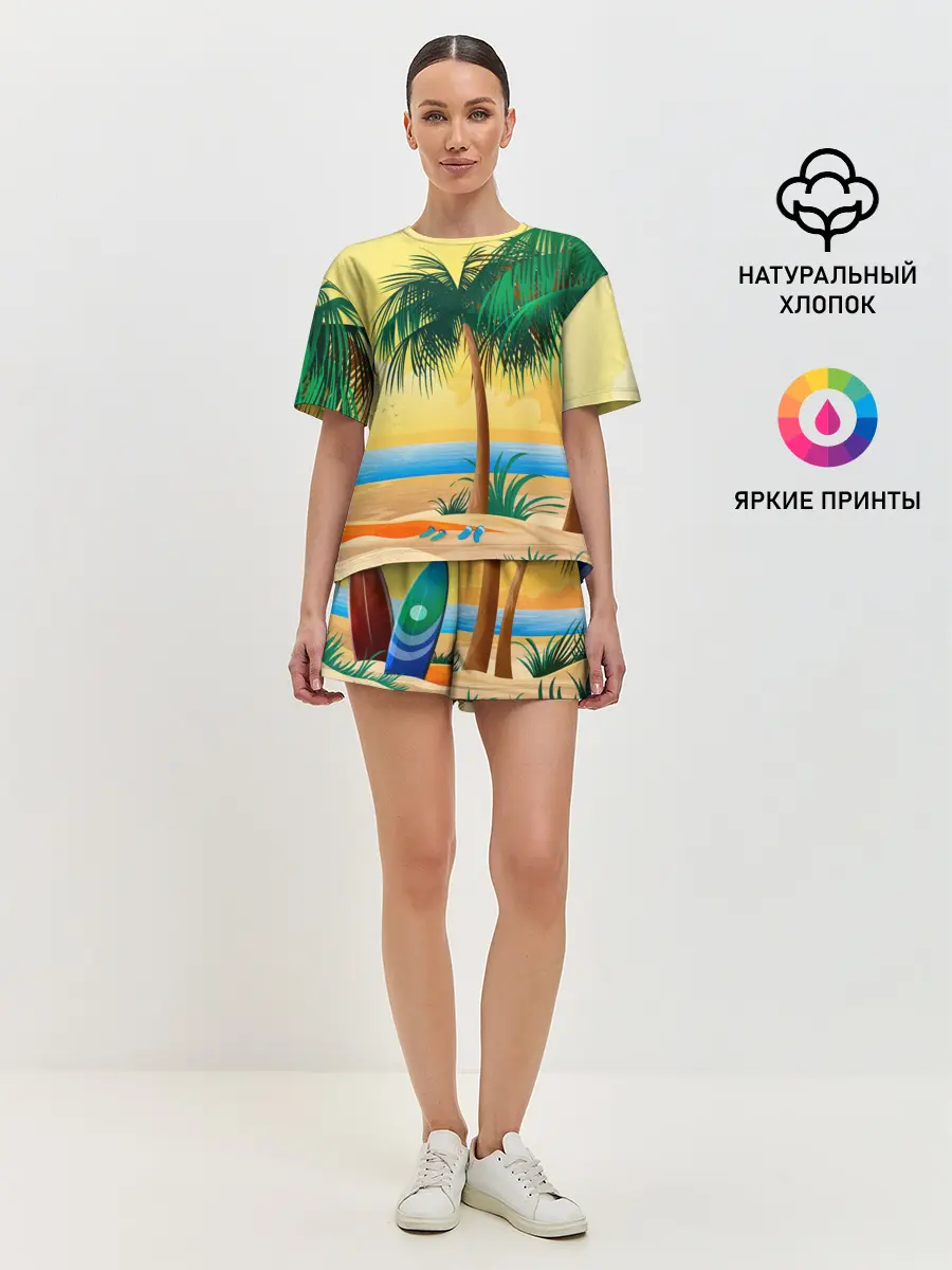 Женская пижама с шортами / Пляж