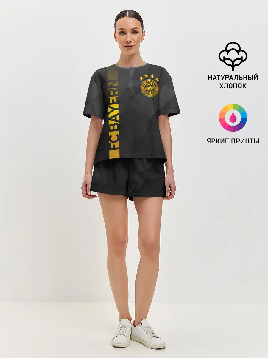 Женская пижама с шортами / ФК БАВАРИЯ / BAYERN / ЗОЛОТО