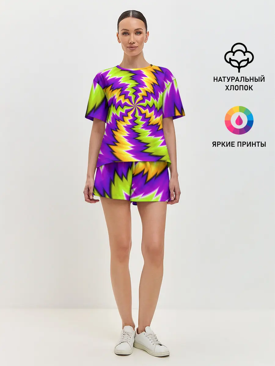 Женская пижама с шортами / ЛЕДЕНЕЦ / КОНФЕТА / КАРАМЕЛЬ