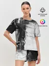 Женская пижама с шортами / Черно-Белый Арт
