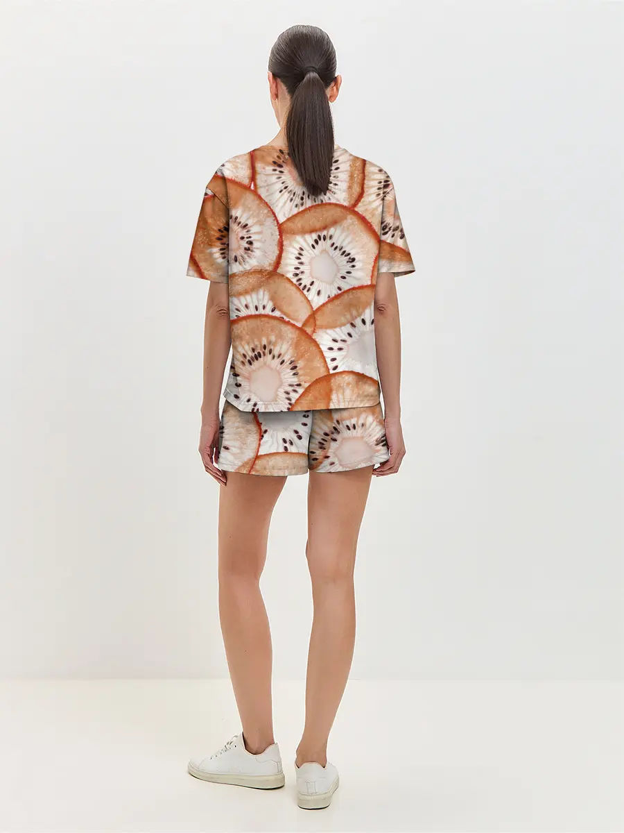 Женская пижама с шортами / Красный Киви