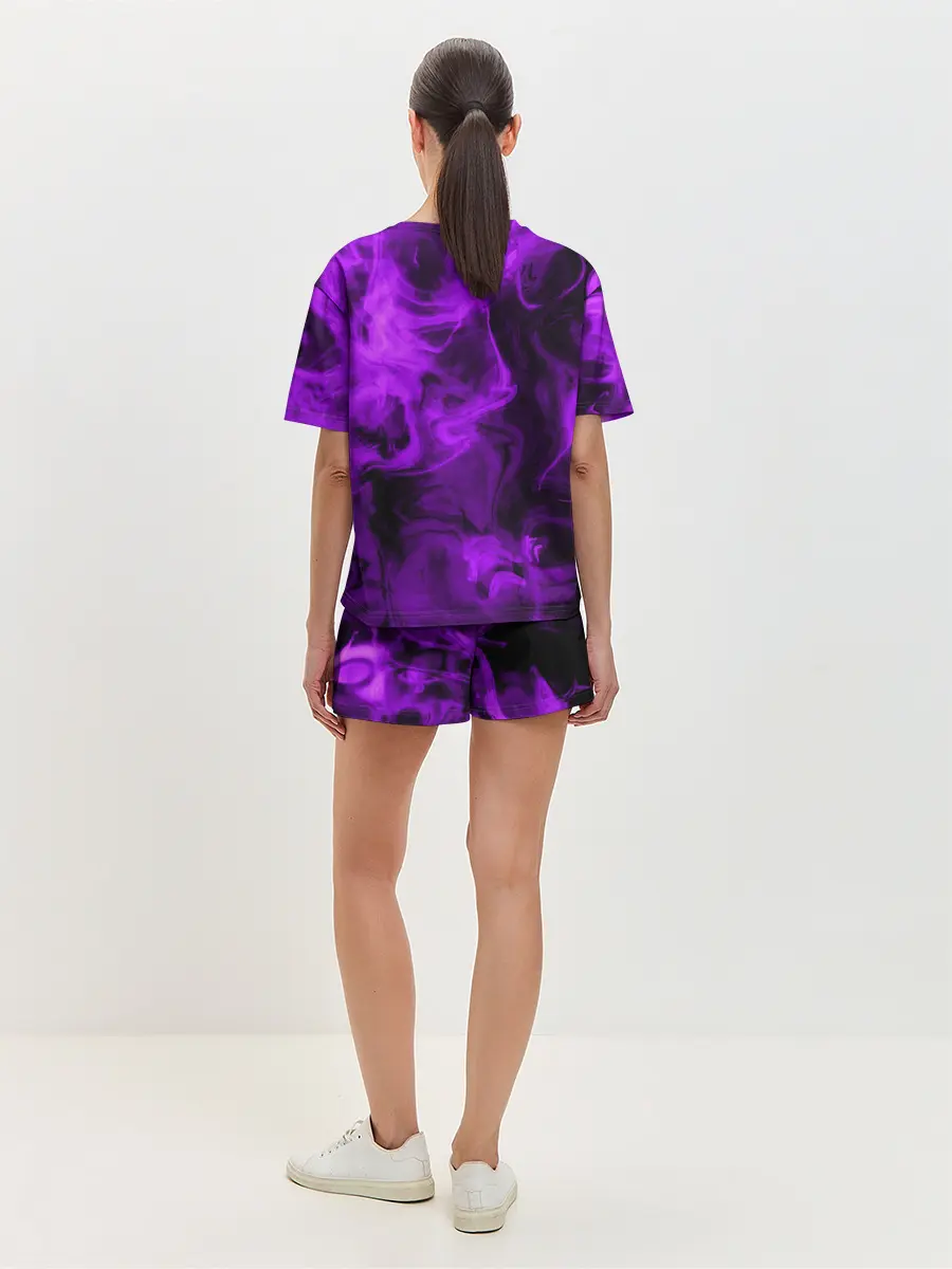 Женская пижама с шортами / Неоновый Дым