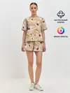 Женская пижама с шортами / Яркие Цветы