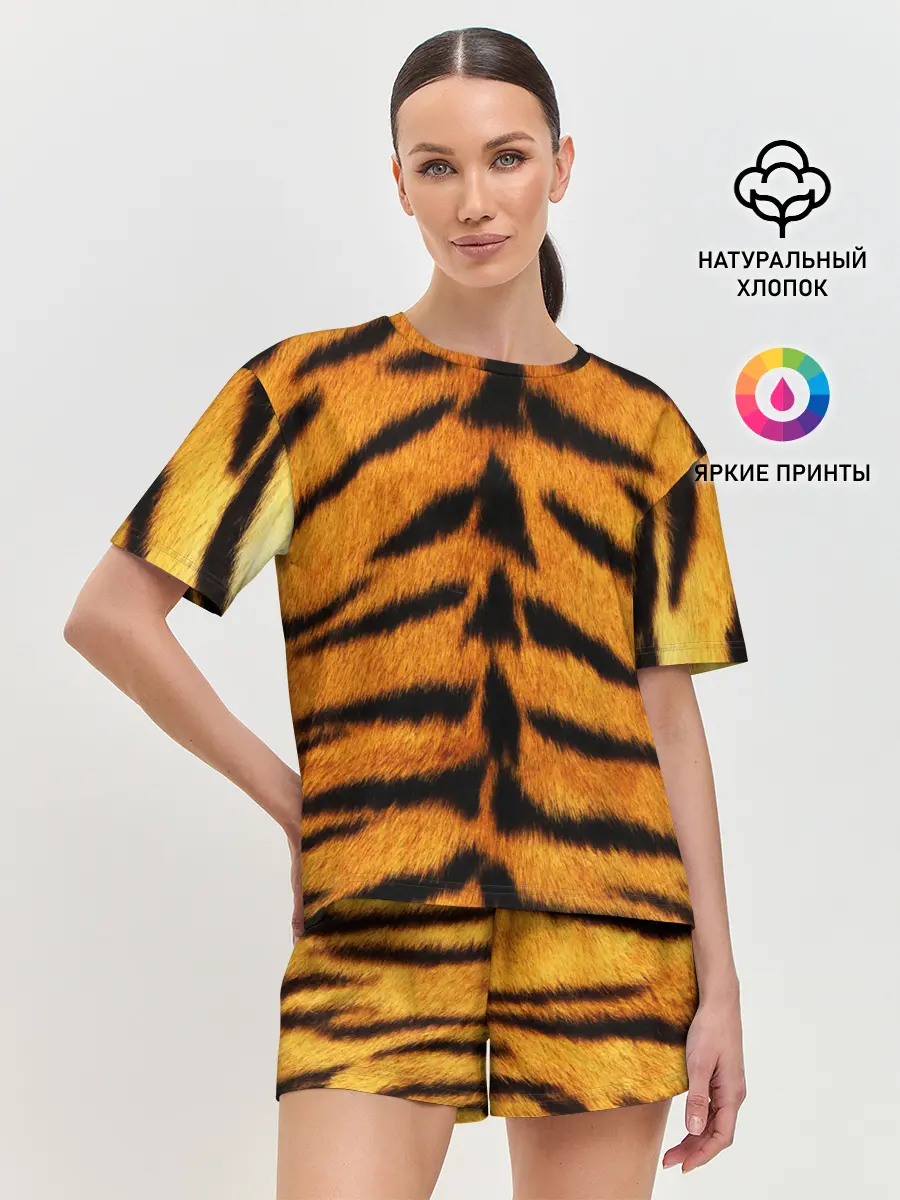 Женская пижама с шортами / Шкура Тигра