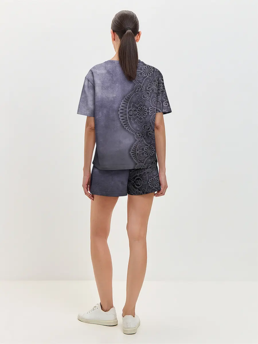 Женская пижама с шортами / Кружевной Узор