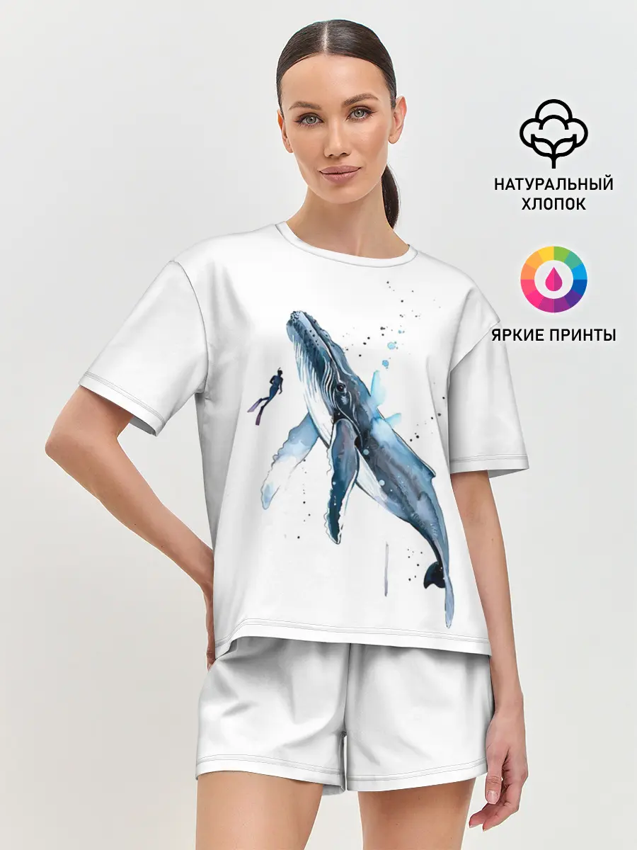 Женская пижама с шортами / кит