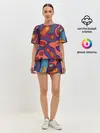 Женская пижама с шортами / РазноцВетная абстракция