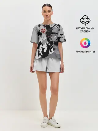 Женская пижама с шортами / Черный Аста демон Чёрный клевер