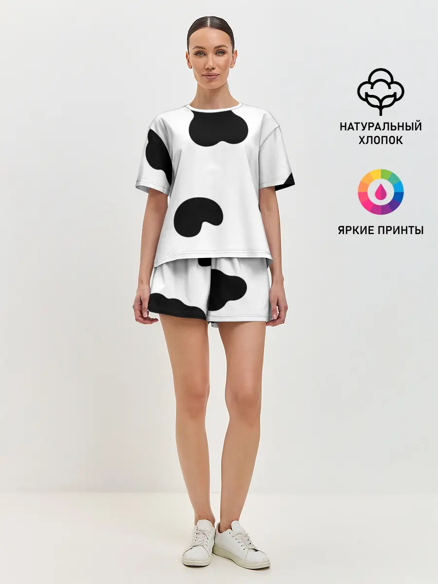 Женская пижама с шортами / Cow print
