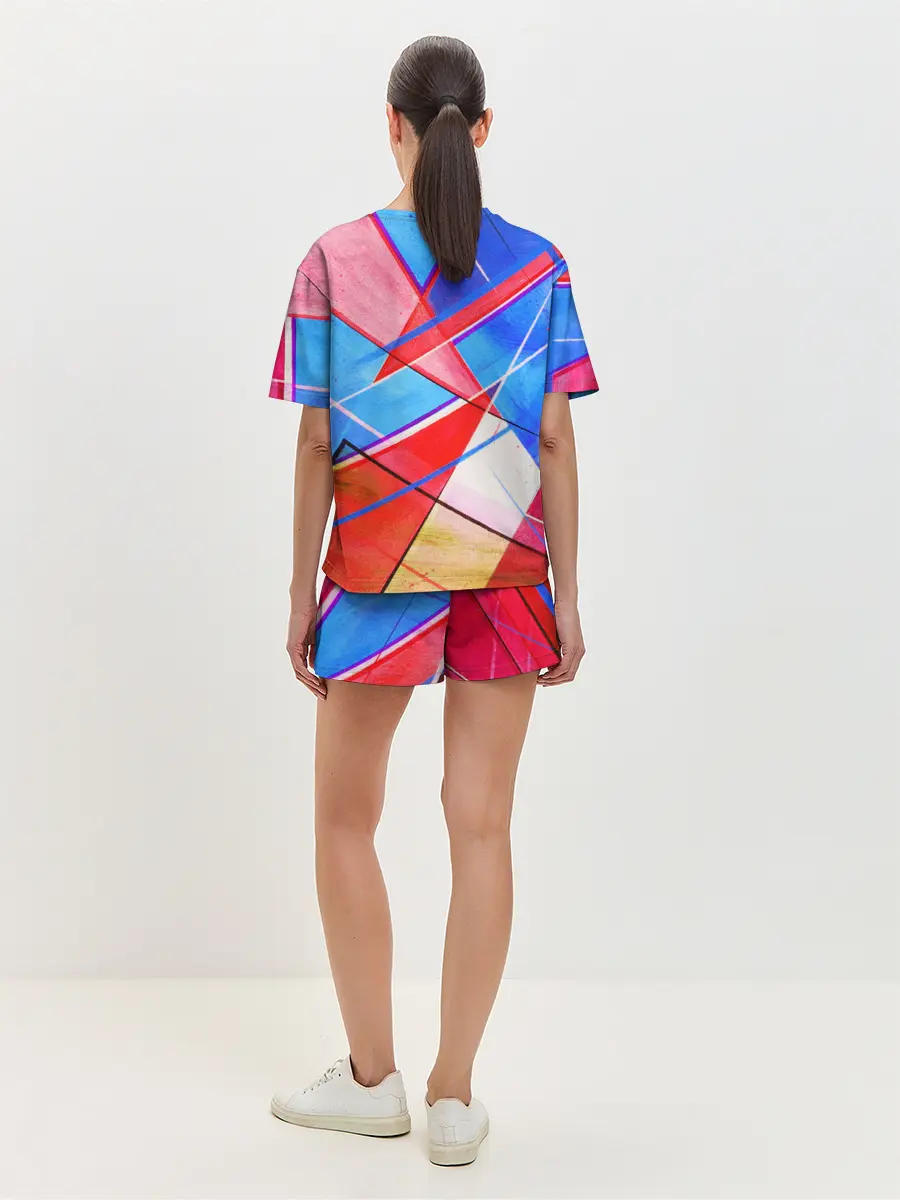 Женская пижама с шортами / Абстрактные Фигуры