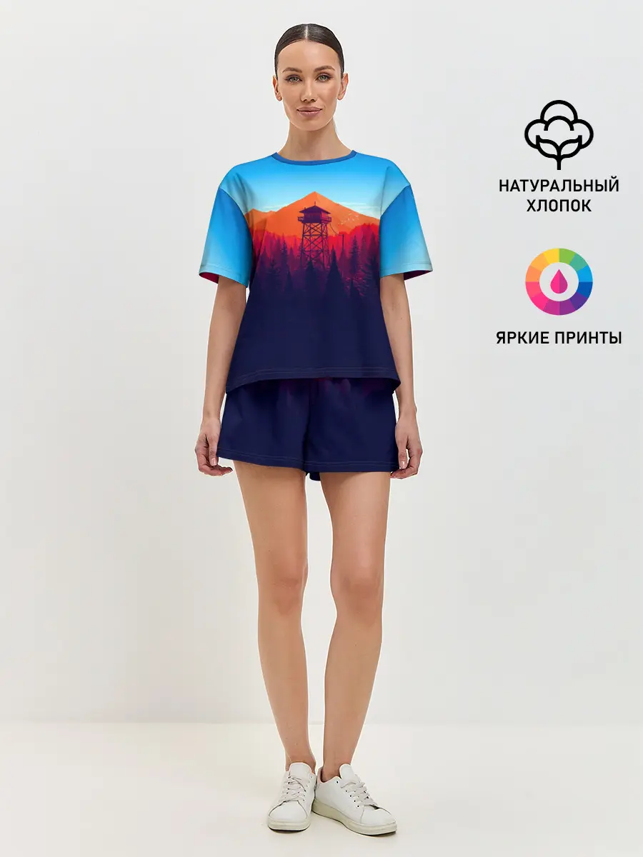 Женская пижама с шортами / Одинокая вышка