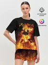 Женская пижама с шортами / Чёрный клевер Аста в огне