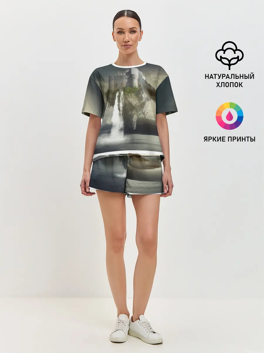 Женская пижама с шортами / Парящий замак