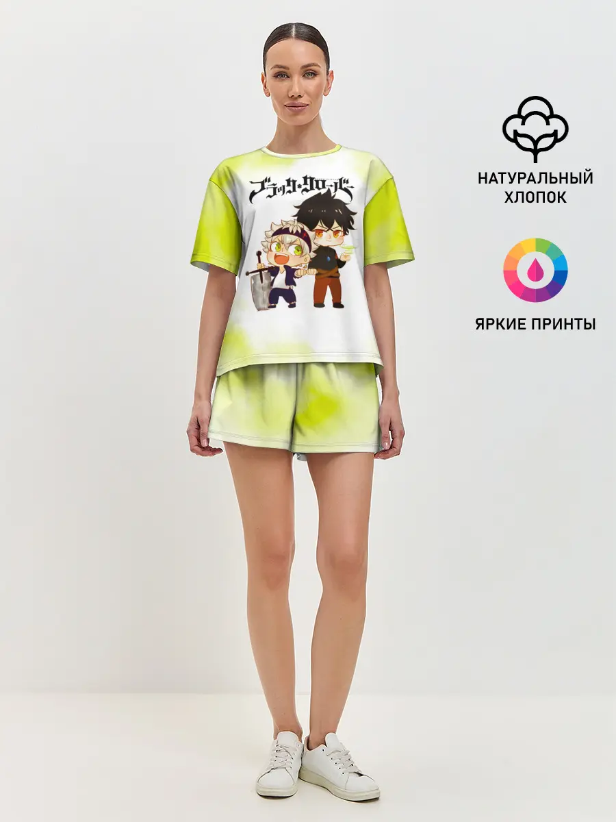 Женская пижама с шортами / Аста и Юно Чёрный клевер