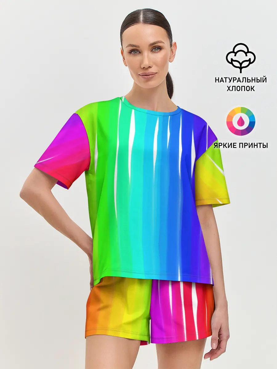 Женская пижама с шортами / Перелив цвета