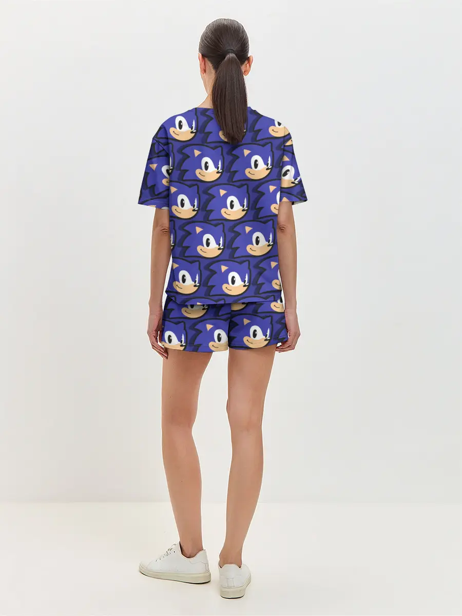 Женская пижама с шортами / Sonic pattern