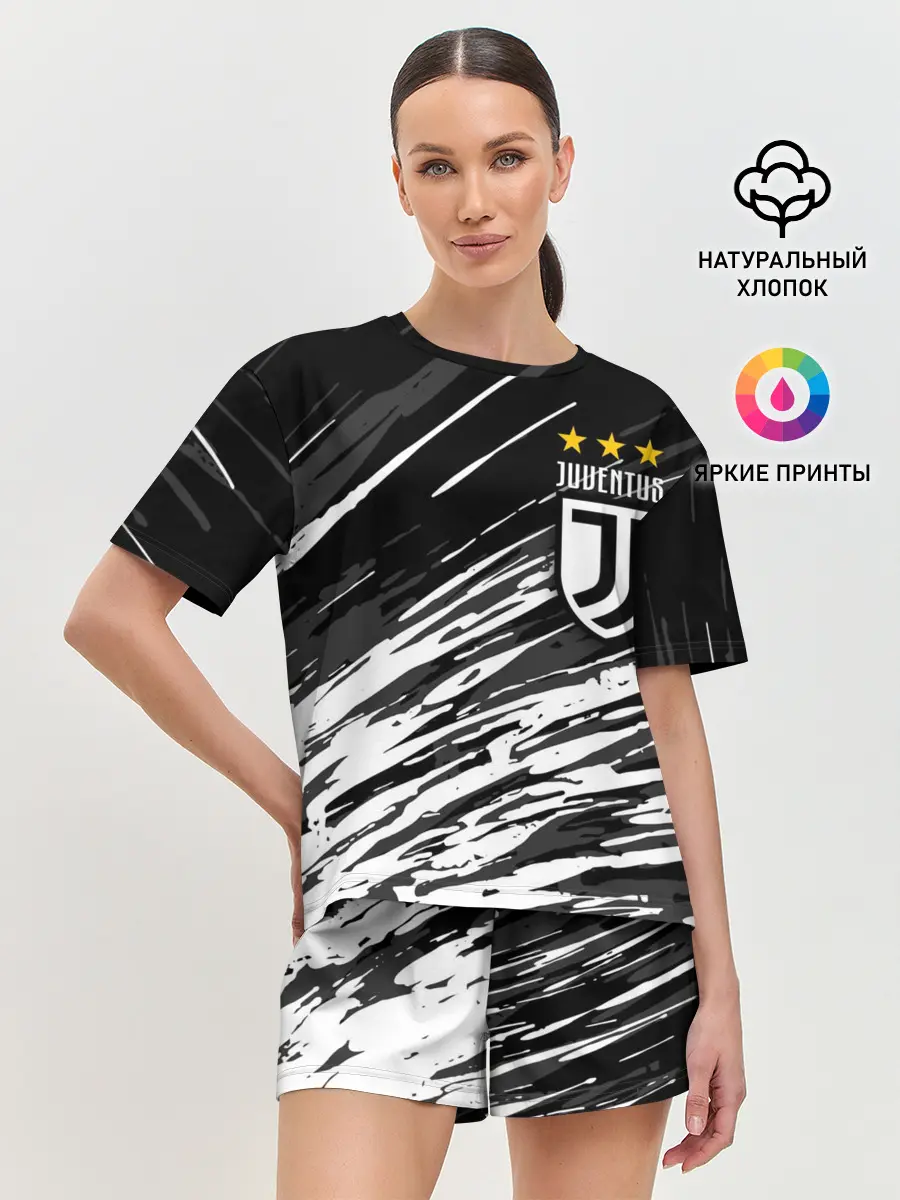 Женская пижама с шортами / JUVENTUS / ЮВЕНТУС / БРЫЗГИ