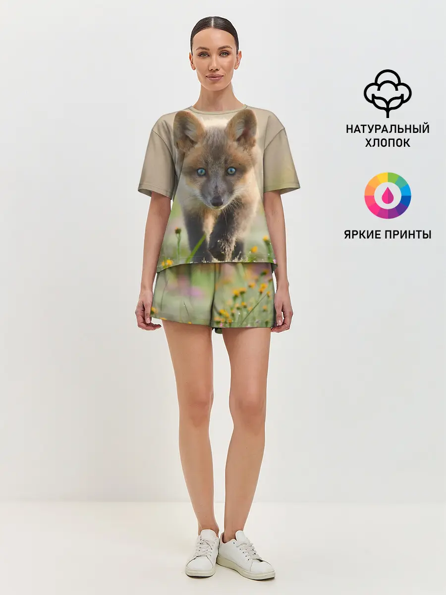 Женская пижама с шортами / Лисичка