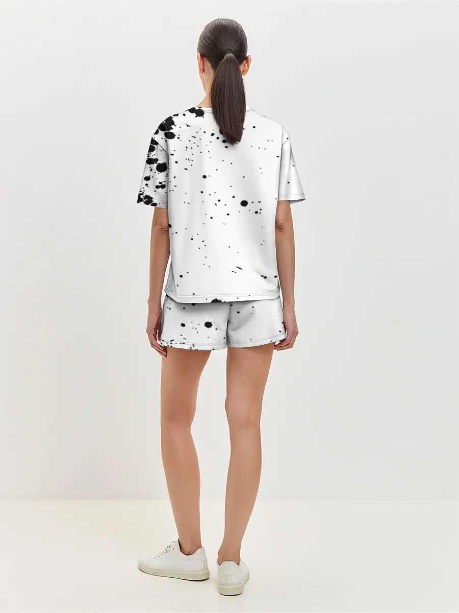 Женская пижама с шортами / Черные быки брызги Чёрный клевер