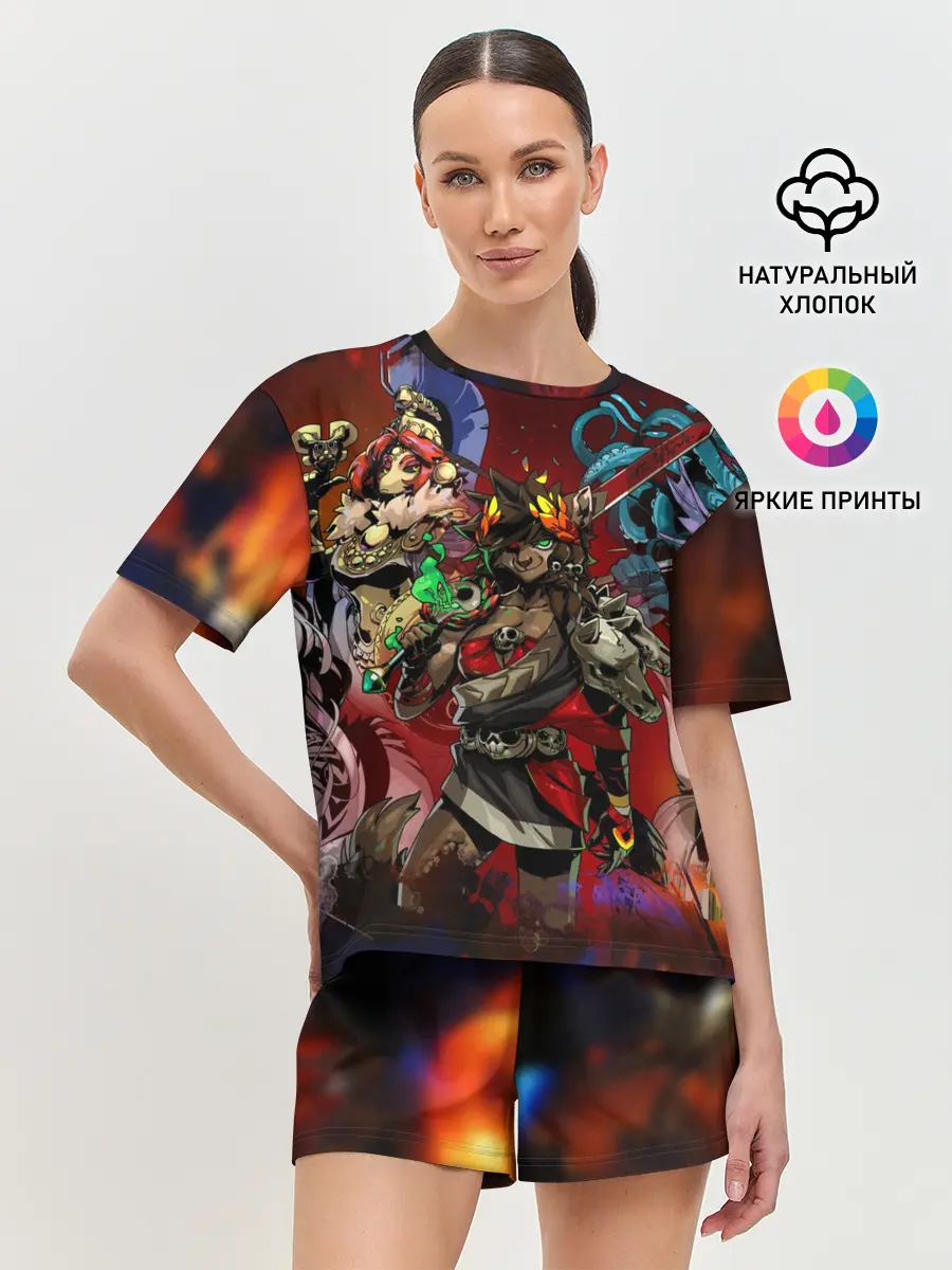 Женская пижама с шортами / Hades furry girls