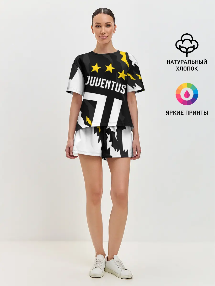 Женская пижама с шортами / JUVENTUS / ЮВЕНТУС / ПОРЕЗЫ
