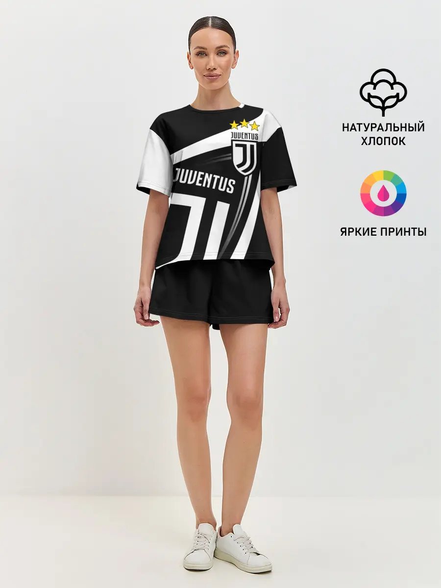 Женская пижама с шортами / JUVENTUS / ЮВЕНТУС / ПОЛОСЫ