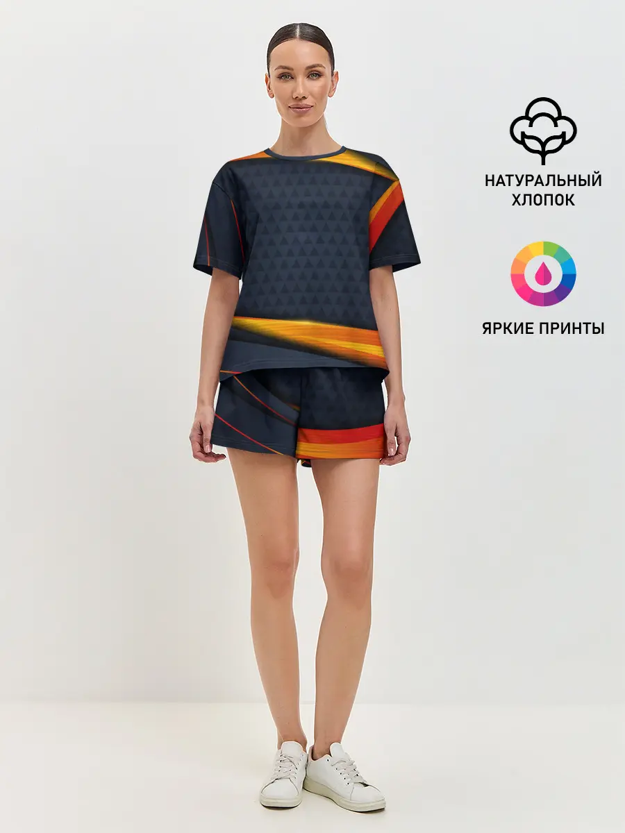 Женская пижама с шортами / Sport Dark style